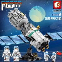 森寶203302中國航天系列出艙飛船益智拼裝小顆粒積木男孩兒童玩具77
