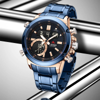 Dziner Jam Tangan Pria 8333 Rantai Stainless Steel Double TIme Water Resistant 3 ATM