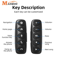 Remote Control Button 10 Keys Wireless Car Steering Wheel Control Button for Car Radio DVD GPS Multimedia Navigation Head Unit