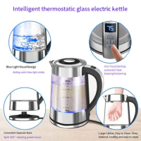 1.8L Household Boilng Water Kettle, Intelligent Thermostatic Glass Electric Kettle, Multifunction 220V Automatic Power Off