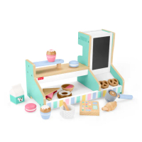 【Fisher price 費雪】費雪木製角色扮演-咖啡店(家家酒/交換禮物/兒童玩具/廚房玩具)