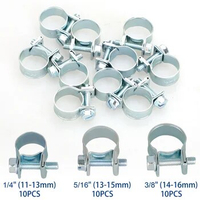 10pcs 7mm-17mm Mini Clamp Fuel Pipe Hose Clip Air Hose Water Pipe Fuel Hose Silicone Optional Size Clamp Hose Clamp