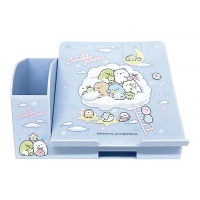 【小禮堂】角落生物 平板架筆筒收納盒 - 藍雲朵款(平輸品)