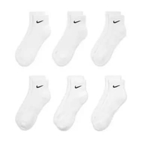 NIKE Men Training Everyday Cushioned Ankle Socks 6 Pairs Kaos Kaki Fitness Pria [SX7669-100] White/B