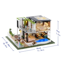 New Miniature Doll House DIY Hand-assembled Accessories Wooden Doll House Furniture Toys For Girls