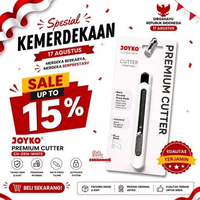 [Real Product] JOYKO Premium Cutter CU-0514 | Cutter Tajam dengan Auto Lock & Blade 9mm White