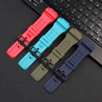 Rubber Watchband For Casio Watch AEQ-110W AQ-S810W W735H/736H Male Resin waterproof Silicone Watch Strap Watch accessories 18mm