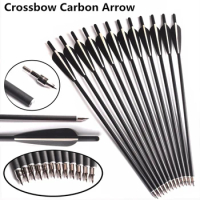 17/20 inches Crossbow Carbon Arrows Diameter 8.8mm with White Black Feather for Crossbow Hunting Archery