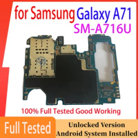 Unlocked Motherboard for Samsung Galaxy A71 A716U Main Logic Board with Full Chip Good Working Plate for SM-A716U Tested