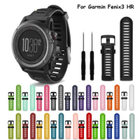 26mm Width Outdoor Sport Silicone Replacement watch Strap for Garmin Fenix 3 3 HR Fenix 5X 6X Pro wrist watch Band Watchband