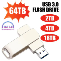 64TB USB 3.0 Pendrive 16TB USB Flash Drive 2TB 4TB ไดรฟ์ปากกา128GB Cle Usb Memory Stick U Disk สำหรับคอมพิวเตอร์รถ Ps4 Ps5ศัพท์