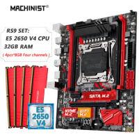 MACHINIST X99 Motherboard Combo LGA 2011-3 Xeon E5 2650 V4 CPU Kit DDR4 RAM 4*8GB 2666MHz Memory NVME M.2 WiFi Four Channel RS9