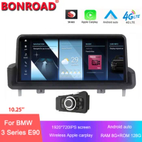 Bonroad ID8 10.25" Android 13 Central Multimedia For BMW 3Series E90 E91 E92 E93 Carplay Car Player GPS Navigation Android Auto