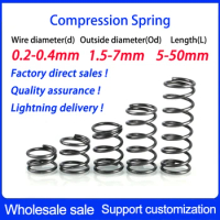 65Mn Cylidrical Coil Compression Small Spring Y Type Return Pressure Compressed Spring Steel Wire Diameter 0.2 0.3 0.4mm