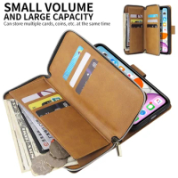 Luxury Zipper Wallet Leather Case For Xiaomi Mi Note 10 Pro Case Cover Flip Magnetic 9 Card Ultra thin Mi Note 10 Pro Cover