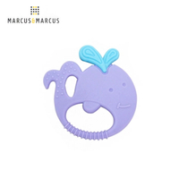 【加拿大 Marcus &amp; Marcus】動物樂園感官啟發固齒玩具 - 鯨魚 (紫)