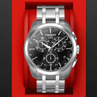 TISSOT天梭 官方授權 設計師系列經典計時三眼腕錶 母親節 禮物 41mm/T0356171105100
