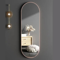 Valeria Savostina VIP Link Hanging Makeup Mirror Big Metal Frame Design Oval Body Full Length Mirror