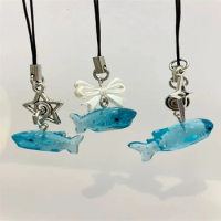 jelly whale shark phone charm y2k handmade sea creature phone chain cute gift