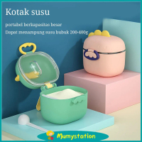400/800ML Tempat susu bubuk bayi kotak susu motif dino Baby Green Pink Newborn Infant Toddler Girls 