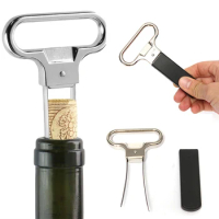Professional Two-prong Red Wine Champagne Ah-so Opener Wine Cork Puller kitchen tools