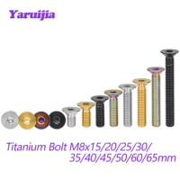 Yaruijia Titanium Bolt M8x15/20/25/30/35/40/45/50/60/65mm Allen Key Countersunk Flat Head Bolt Screw for Bicycle Motorcycle