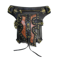 Steam punk biker bag One shoulder crossbody bag Women's mobile Fanny pack trend fashion accessories belt