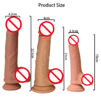 Realistic Dildo With Suckion Cup Curved Shaft And Ball Skin Feeling Penis Soft Sexy Masturbation Sex Toys For Women Adults 18