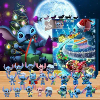 2024 Stitch Christmas Advent Calendar Toy Mickey Minnie Juguetes Advent Figure Toys For Children 2024 Navidad Christmas Gift