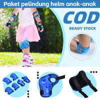 【COD】7 PCS Perlengkapan Olahraga Anak Luar Ruangan - Helm, Decker Tangan, Decker Lutut, Sepatu Roda 