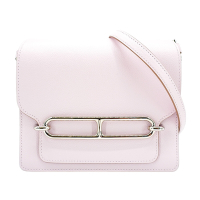 Hermes 愛馬仕 展示品 Roulis Mini Evercolor牛皮銀釦斜背方形包(09夢幻紫)