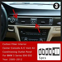 5pcs Accessory Air Outlet Trim Parts True Carbon Fiber Interior For BMW 3 Series E90 E92 E93 2005-2012 car styling Accessories