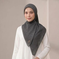 Zoya - Khaia Lattice Scarf - Kerudung Hijab Segiempat Motif - Pouch Ziplock Semua Ukuran Black
