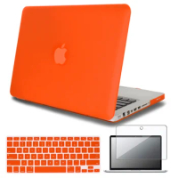 For Apple Macbook Air 13/11/Pro 13/15 Inch/Macbook White A1342 Laptop Protector Case + Keyboard Cover + Screen Protector