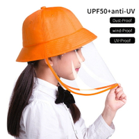 韓國飛沫漁夫帽可拆卸疫隔離面罩男女兒童遮臉護帽子9
