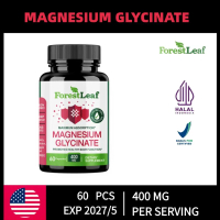 MAGNESIUM GLYCINATE + Kesehatan Tulang - 400mg Magnesium untuk Kekuatan Tulang, 60 Kapsul Lembut