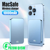 10000mAh Macsafe Powerbank Magnetic Wireless Power Bank Fast Charge Portable External Auxiliary Battery For iPhone 12 13 14 Mini