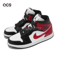 Nike 休閒鞋 Wmns Air Jordan 1 Mid 女鞋 男鞋 白 紅 AJ1 一代 黑頭 BQ6472-160