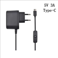 Adaptor Power Supply 5V 3A Type C Dengan Saklar On - Off