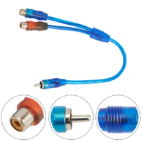 1pc 30cm 2 RCA Female To 1 RCA Male Splitter Cable For Car Audio System Subwoofers Portable Speakers DVD Auto Accessories