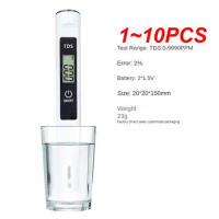 1~10PCS TDS Meter Digital Water Tester 0-9990ppm Drinking Water Quality Analyzer Monitor Filter Rapid Test Aquarium Hydroponics