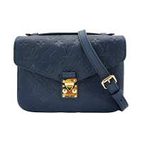 二手品 Louis Vuitton LV路易威登 Odyssey 經典字花上拉鍊斜背郵差包-PM(M44223-黑)