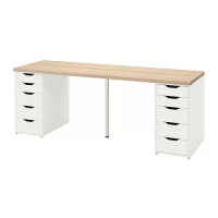 LAGKAPTEN/ALEX 書桌/工作桌, 染白橡木/白色, 200x60 公分