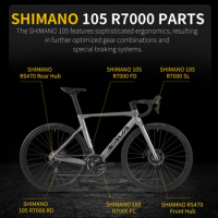 SAVA Carbon Fiber Road Bike A7 with SHIMAN0 105 22S Road Bike Race Bike CE/UCI Approved