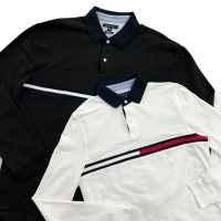 【Tommy Hilfiger】長袖polo衫 現貨 湯米 長袖 大尺碼 polo衫 下擺開衩 平輸品(polo衫9447DG3)