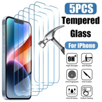 1-5Pcs Tempered Glass for IPhone 15 14 13 12 11 Pro Max Screen Protector for IPhone 12Mini 13Mini 7 8 14 Plus SE X XS XR Glass