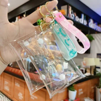 PVC Plastic Bag Keychain Doll Figure Garage Kit Collection Display Show Key Ring Transparent Coin Purse Jewelry Storage
