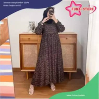 [PROMO NEW FUNA] MIDI Dress Rayon Premium Jumbo Daster Lengan Panjang Warna Bagus Berkualitas XL Hit