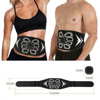 內地直送 - 跨境按摩收腹腰带EMS智能充电款肌肉刺激腹肌贴硅胶潜水布健腹仪