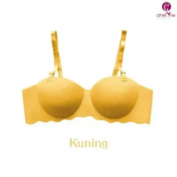 Chelyne BH Seamless Berpori Halfcup V929 Push-Up Bra Tanpa Kawat Penyangga 34/38. Size 38/85 KUNING